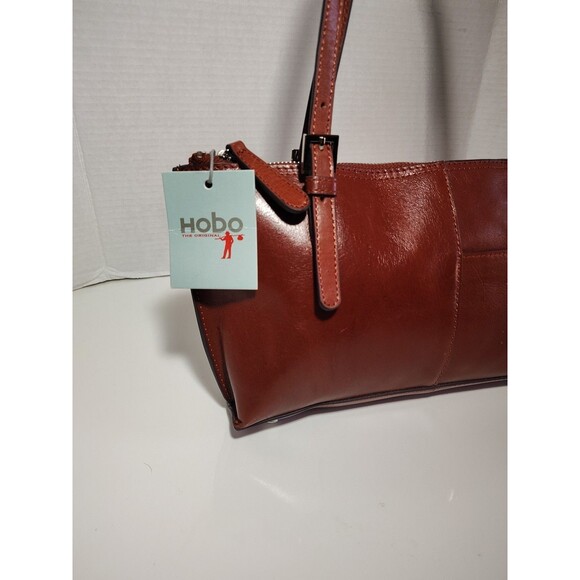Hobo International Angelica Small Auburn Brown Leather Satchel - Picture 3 of 16